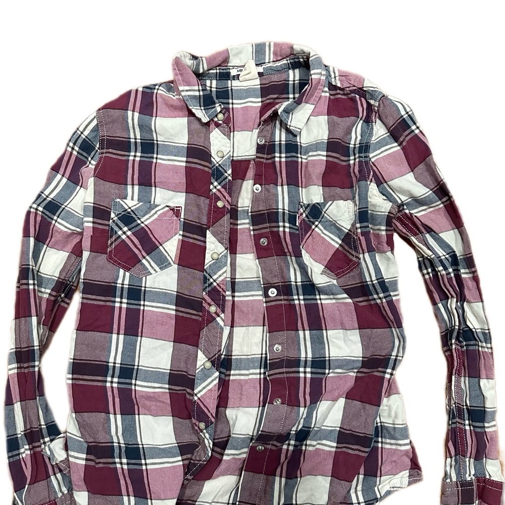 Levi's Red and White Button Down Shirt Classic Plaid Flannel